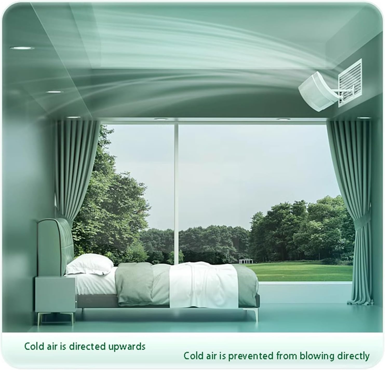 Air conditioning deflector 4 PCS Side Outlet Central AC Air Flow Deflector, Adjustable Air Conditioner Deflector, Air Wing Baffle Wind Direction Windshield for Home Hotel Office