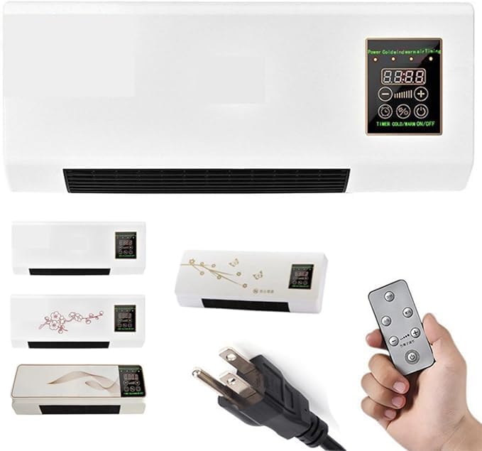 Portable air conditioner with remote control, 2000w rapid cooling and heating, wall-mounted, no installation required, suitable for home and office use