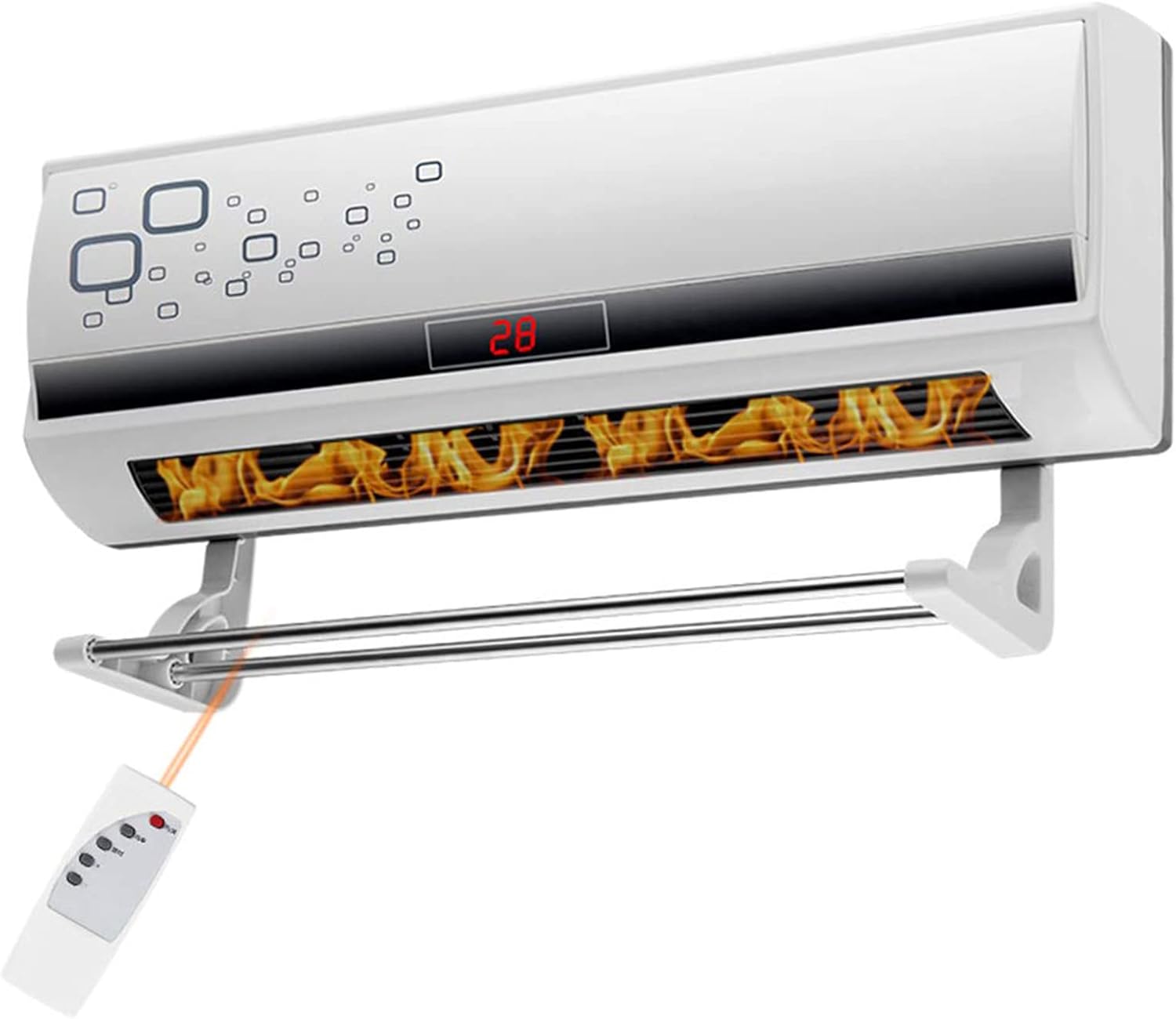 Wall Mounted Indoor Patio Heater, Air Conditioner Bathroom Heater, Air Conditioner with Timer, Indoor Heater with Overheat Shut Off Protection for Patio Use