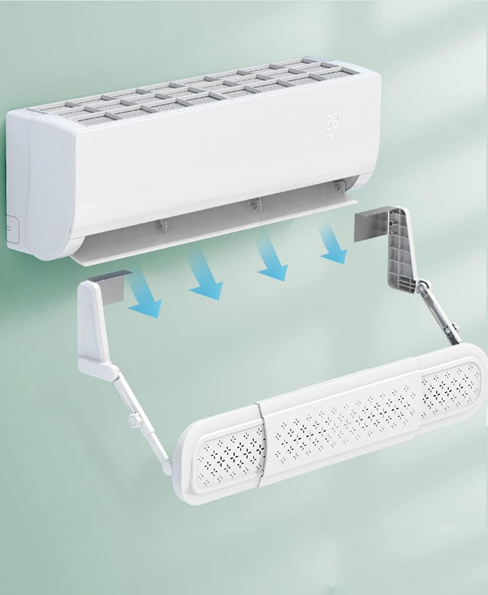 Air Conditioner Deflector, Retractable Air Deflector Adjustable Wind Deflector Wall-Mounted Air Conditioner Outlet Deflector