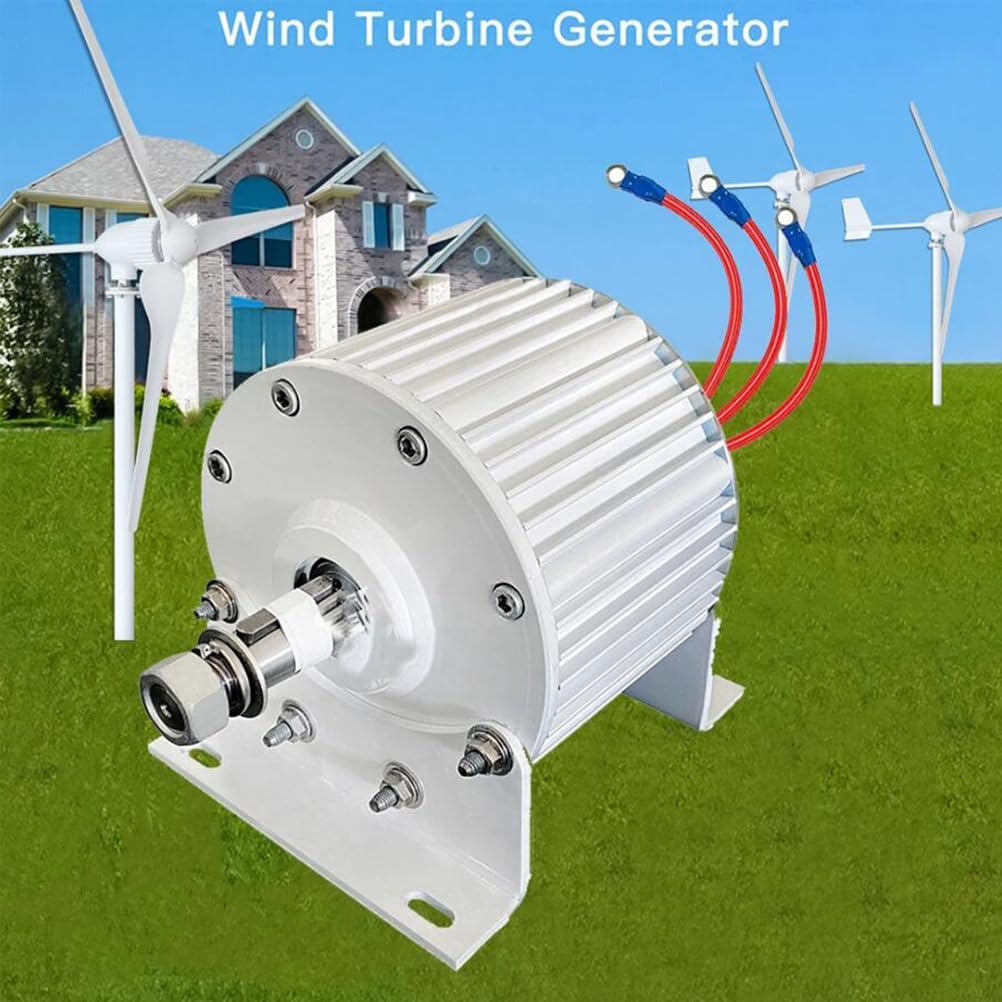 High Power 3000W110V/220V Gearless Permanent Magnet Generator Three-Phase AC Rare Earth Alternator with Controller for Wind Turbine (Low Noise,with Base)