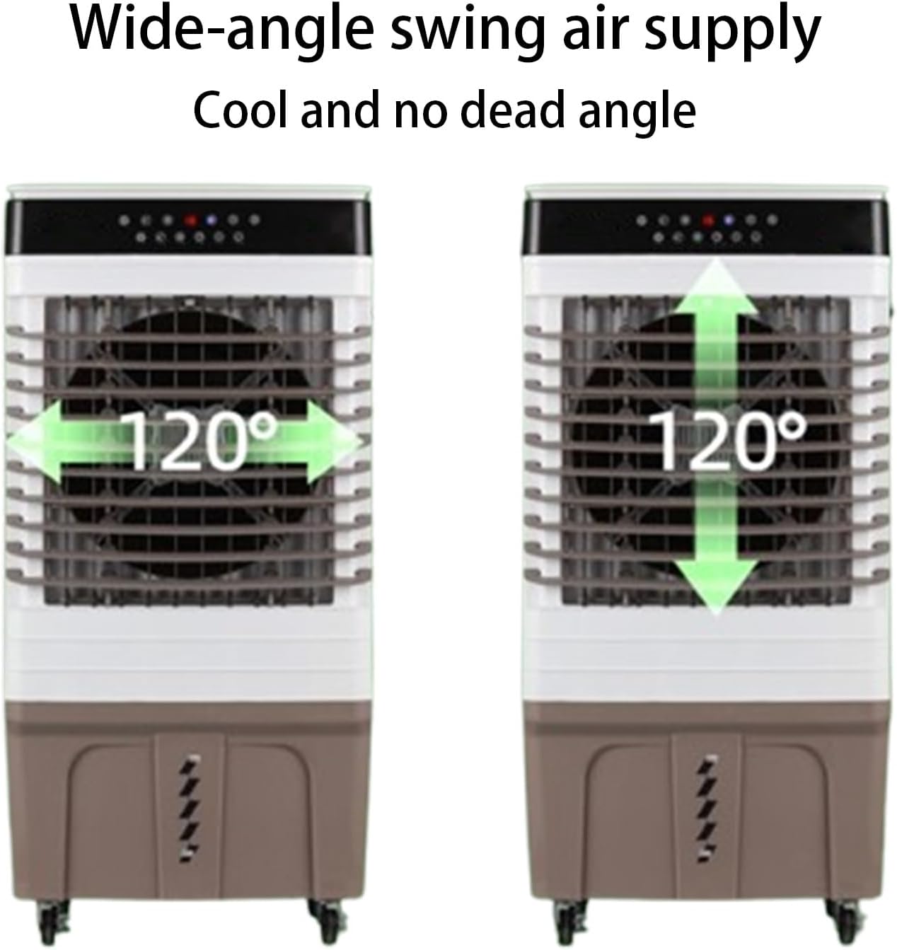 Evaporative Air Cooler, Portable Swamp Cooler with Water Tank, 3 Speed Windowless Air Conditioner for Garage, Yard, Commercial Use