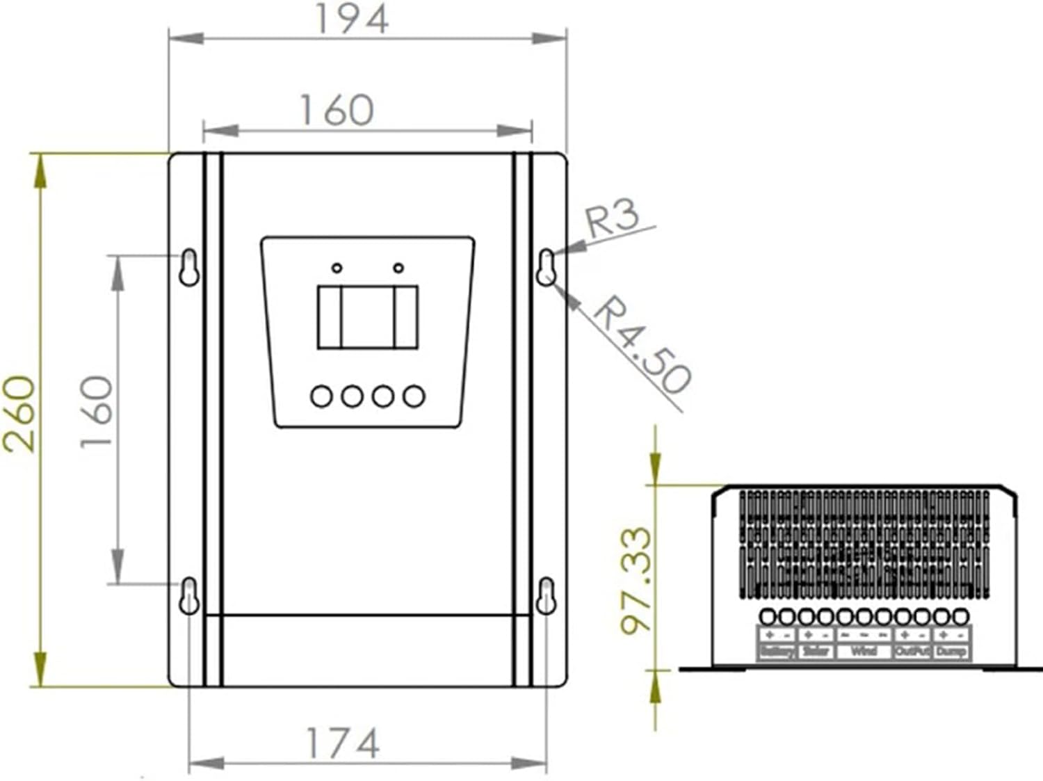 12000W MPPT Wind Solar Hybrid Controller Boost Charge,Low Start Speed 12V 24V 48V Free Dump Load Battery (Blue),48v