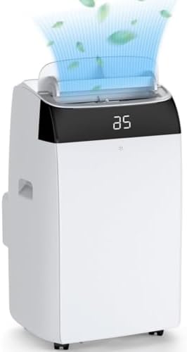 Portable AC, 12,000 Btu Portable Air Conditioners with 24h Timer, Remote Control, Portable Ac Units for Rooms Cooling Up to 550 Sq.Ft. Cooling, Dehumidifying, Fan, 3 In 1 AC, White