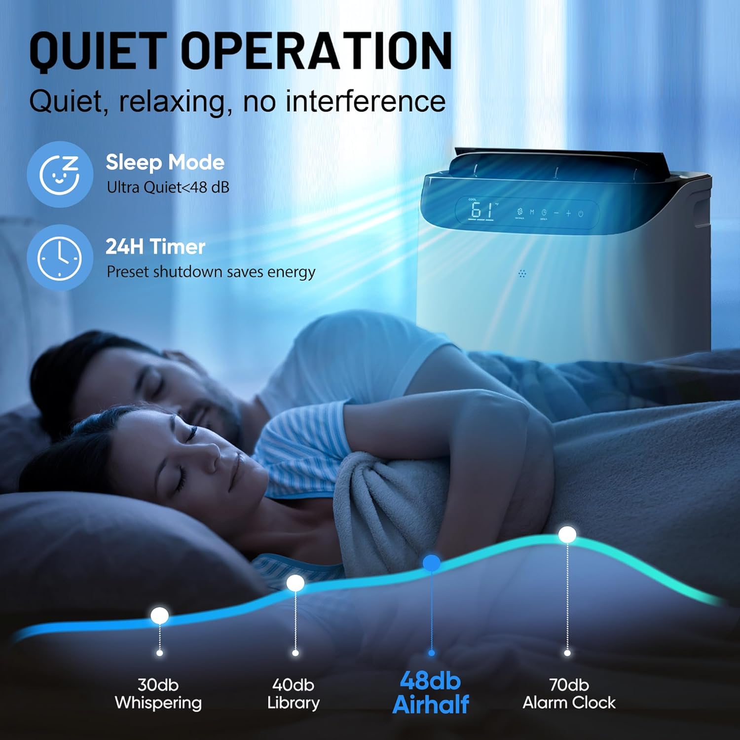 14000 BTU Portable Air Conditioner and Heater for Room up 700 Sq. Ft.,4-IN-1 Quiet Portable Ac Unit with Heater Dehumidifier Fan Function, Remote Control, Sleep Mode, 24H Timer (Black)