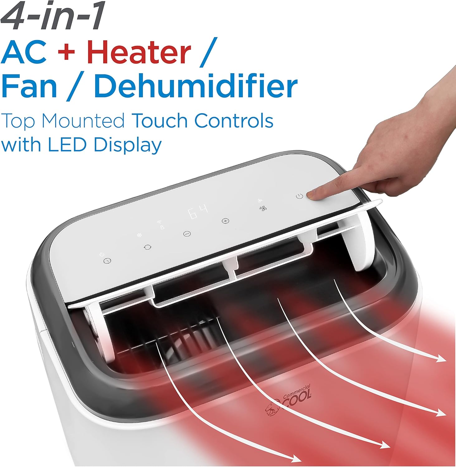 Commercial Cool 14,000 BTU Portable Air Conditioner with Heat and Remote Control