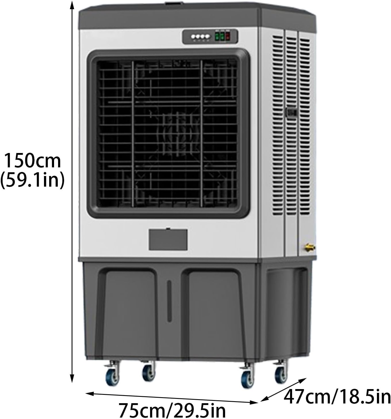 Personal Swamp Cooler, Quite Portable AC with 180L Tank and 3 Speeds, Evaporative Air Conditioner for Room Office Outdoor(75 * 47 * 150cm)