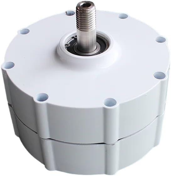 Electric Generator 2KW Low Speeds 48V 24V 12V 3 Phase Gearless Permanent Magnet AC Alternators for Wind Water Turbine Home Use Industrial Energy(with Base,Double Shaft_24V)