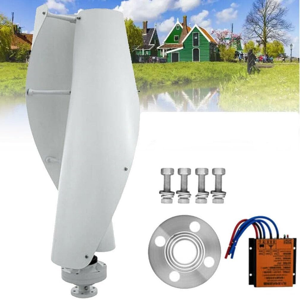 400W Vertical Axis Wind Turbine Generator, 12V/24V Spiral Design, Magnetic Levitation, Ideal for Garden Power, Wind-Solar Hybrid System, Efficient Breeze Start