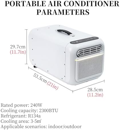 Portable Air Conditioners for Room & Outdoor, with Remote,Low Noise 38dB,Handle Design, Perfect for Tent, Garage White
