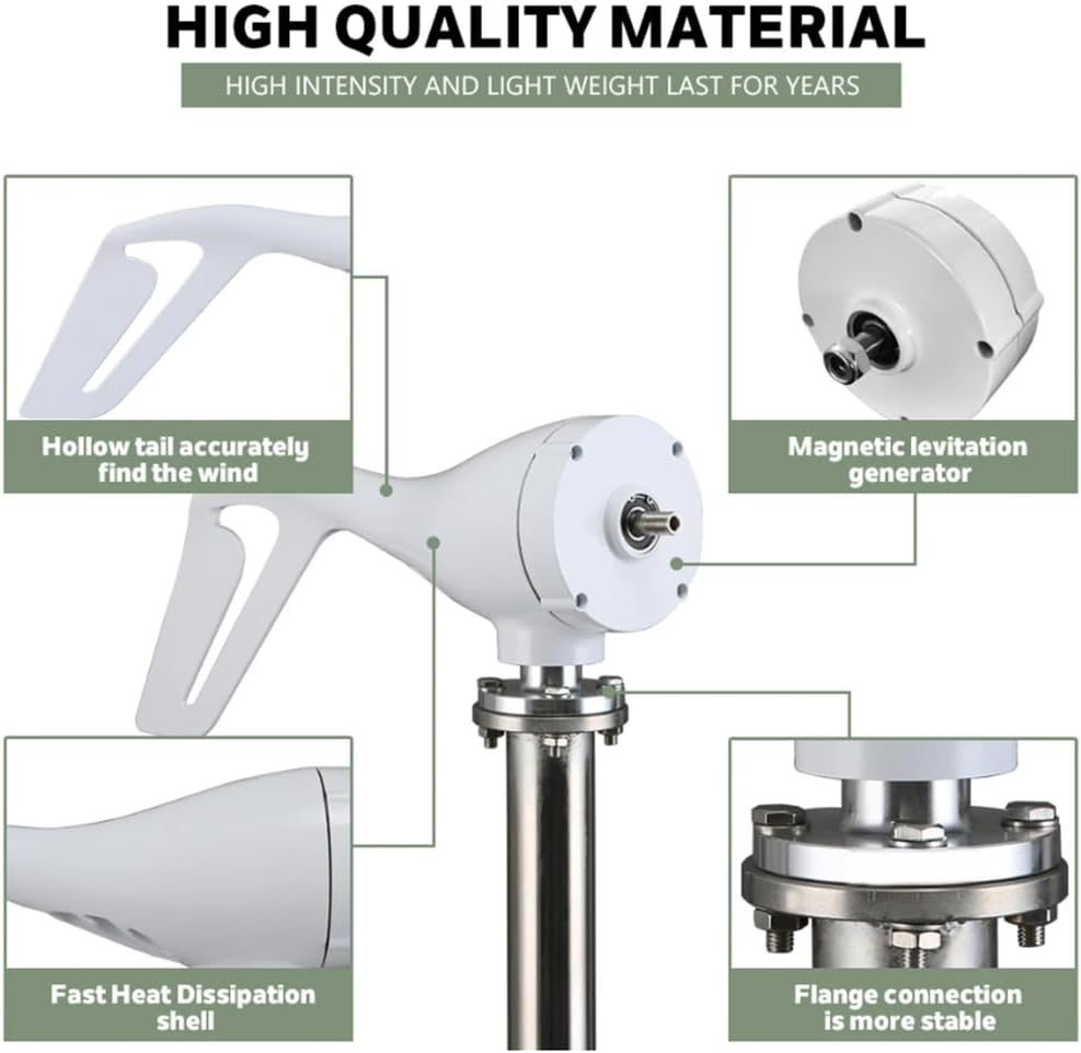 Solar Wind Turbine Generator- 5000W 12V 24V 48V Waterproof 8 Blade New Energy Generator for Windmill Off Grid System with MPPT Charger Controller(220