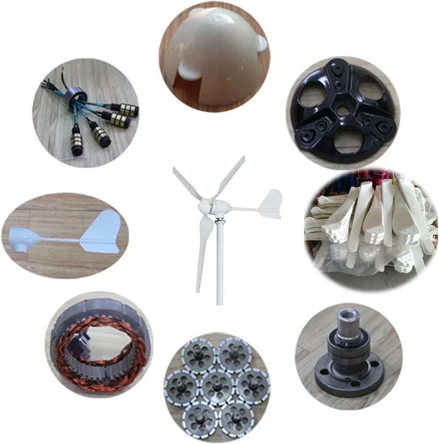 Wind Turbine Generator 10000W 5000W 8KW with MPPT Charge Controller Windmill Small Wind Generator Home Use System RV Yacht Farm Industrial Energy(with Hybrid controll,12V_15KW)
