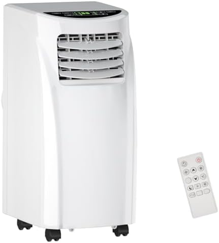 HOMGX 3-in-1 Portable Air Conditioner, 8,000 BTU Powerful Air Cooler w/Fan, Dehumidifier & Sleep Mode, 2 Wind Speeds, 24H Timer, Remote Control & LED Display, Cool Rooms up to 230+ sq. Ft