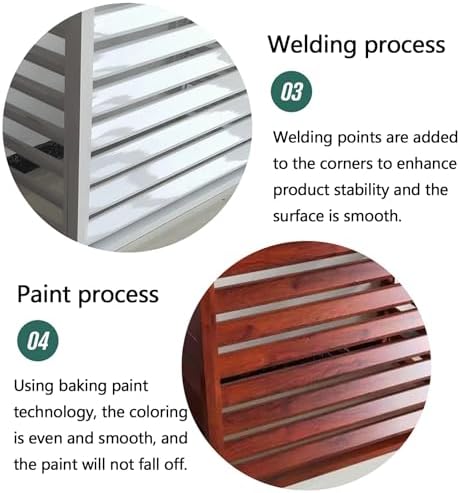 Outdoor Air Conditioner Cover For Outside Units, Window Aluminum Privacy Fence Panels, Trash Can Enclosure Flower Stand Decorative Air Conditioning Cover For Patio Lawn ( Color : Brown , Size : 2 3P