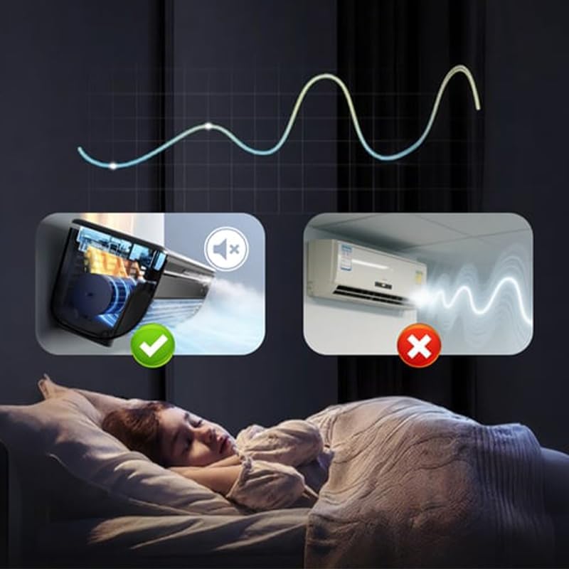 Portable Air Conditioner - Wireless Wall Mounted AC with 3 Wind Modes for Fast Cooling - 10 dB Quiet for Indoor Rooms,Bedroom,Kitchen (dark grey)