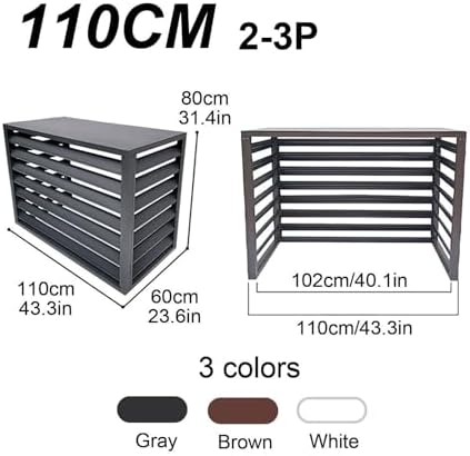 Air Conditioner Fence, Air Conditioner Fence Screen for Outdoor Units, All Weather Anti Theft, Dog Proof, for Privacy, Noise Reduction(Brown,110cm)