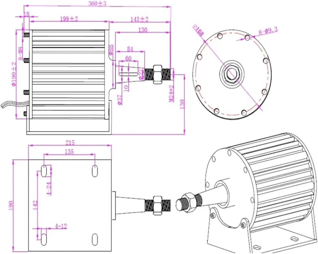 Gearless Permanent Magnet Wind Turbine Generator AC tors 10KW 30KW Use for Wind Water Turbine Engine Industrial Energy(with Base,120V_20KW)