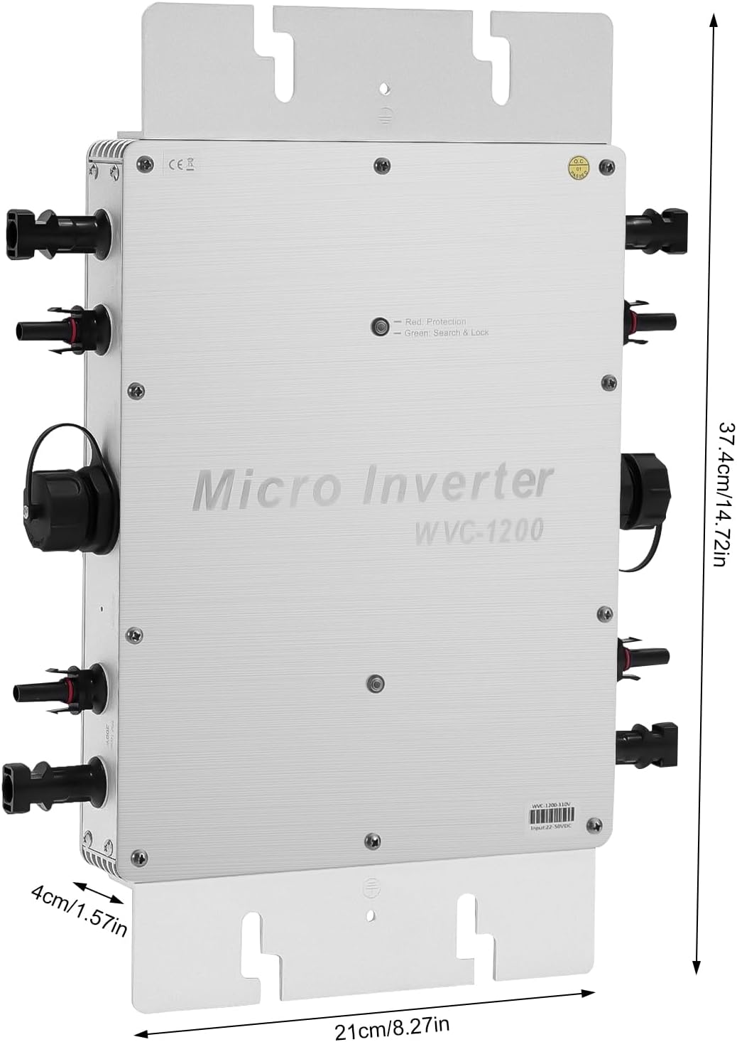 1200W Solar Grid Tie Micro Inverter, 110V Solar Micro Grid Tie Inverter with 32 bit DSP and LCD Display, IP65 Waterproof, MPPT Tech Boosts Generation by 25% for 30V 36V Solar Panel