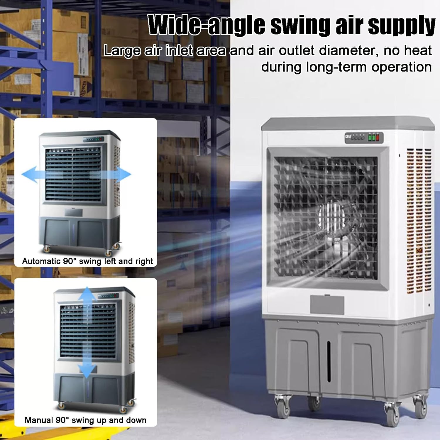 Portable Evaporative Air Cooler, Swamp Cooler Air Conditioner with 4 Ice Packs and 3 Speeds, Portable Ac for Outdoor, Office, Home