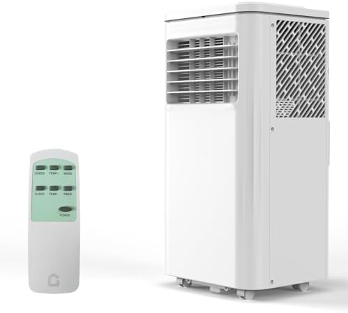 Small Air Conditioner Portable 8,000 BTU with Built-in Dehumidifier - Portable AC unit for rooms up to 350 sq ft - Remote Control, Window Mount Exhaust Kit