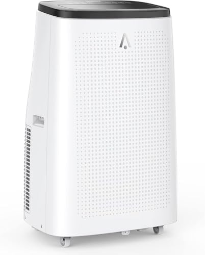 14000 BTU Portable Air Conditioner - Cools Rooms Up to 750 Sq.Ft, Window Vent Kit Included, Quiet Operation, 3-in-Cool/Fan/Dehumidifier, 24H Timer,White + Black
