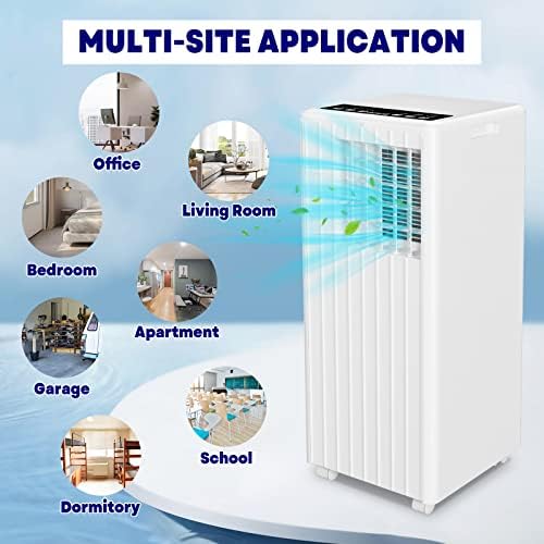 2025 New Update 8,000 BTU Portable Air Conditioners Cool Up to 250-350 Sq. Ft, 3 Modes Portable AC Cooling Unit with Remote/24Hrs Timer/Installation Kits for Home/Office/Dorm