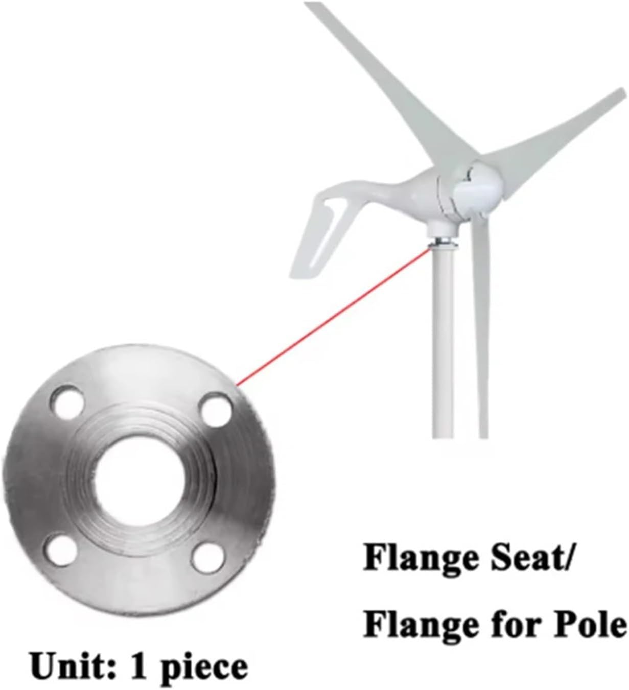 Stainless Steel Butt-Weld Flange Flange 1000W/2000W/3000W/4000W Wind Generator Mounting Pole Install(DN40)
