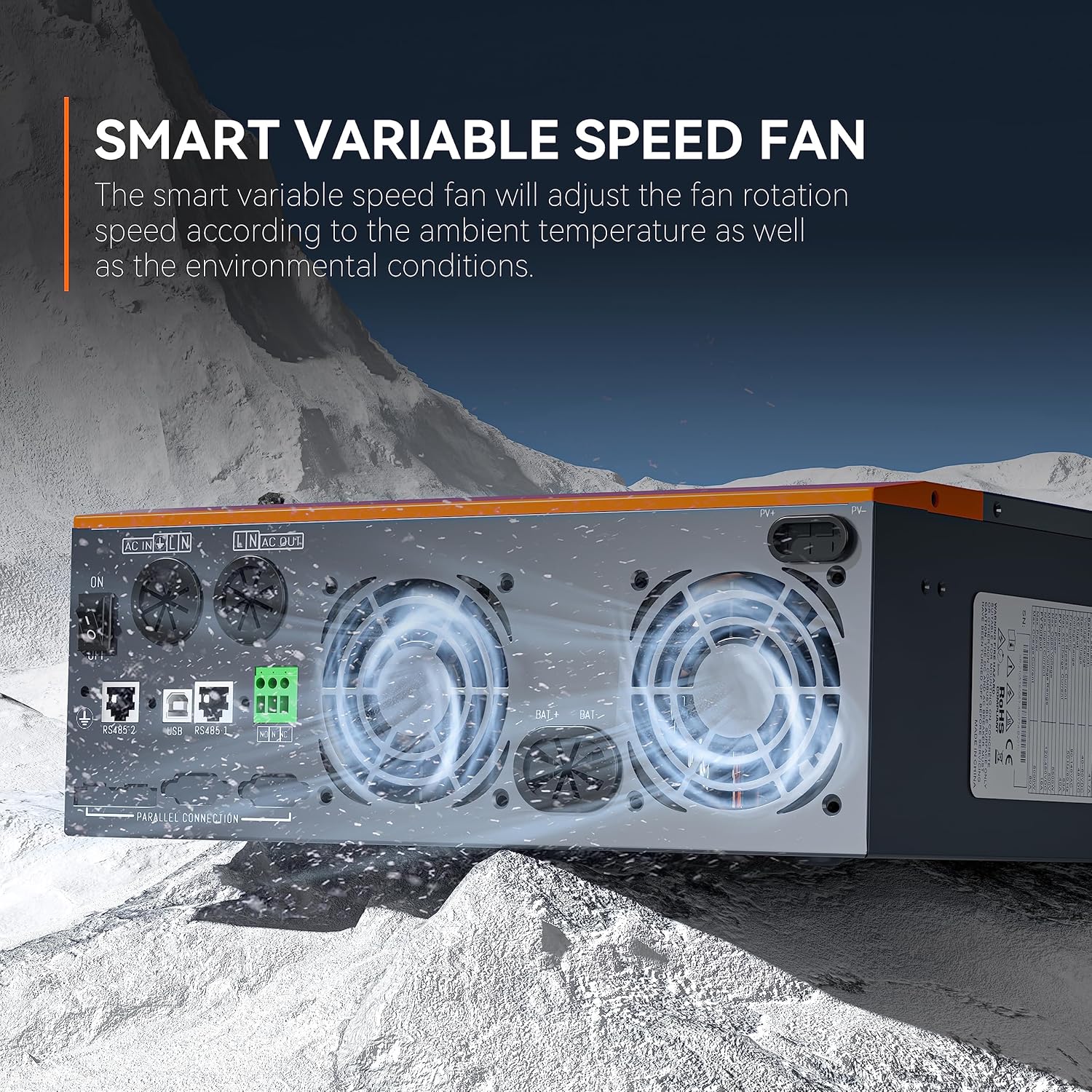 PowMr 3200W Solar Inverter 24VDC to 110VAC, 3.2KW Pure Sine Wave Inverter Bulit-in 60A MPPT Controller and with 40A AC Charger, Max.PV Input 1600W 108V, fit for Lead-Acid and Lithium Battery