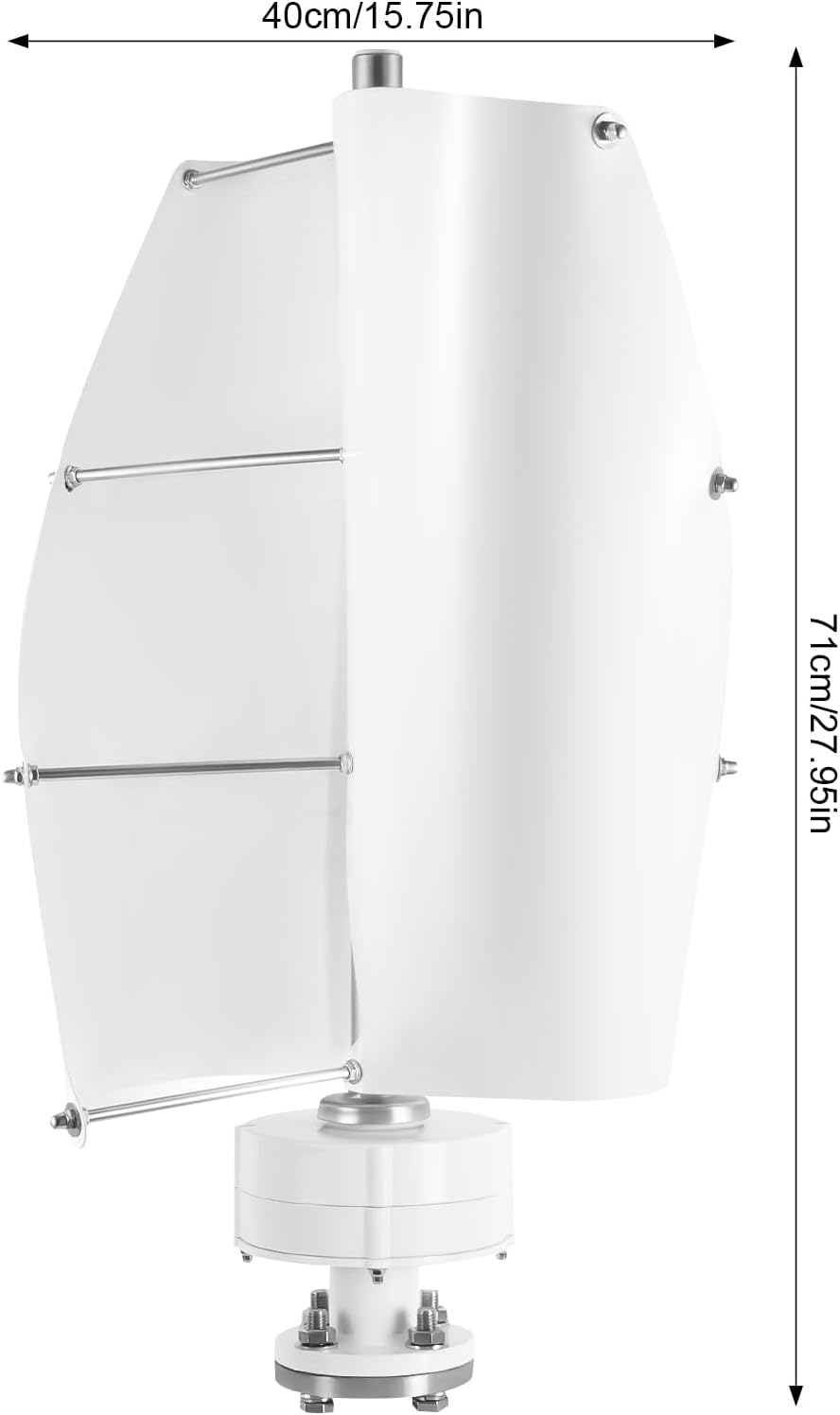 500W 12V Wind Turbine Vertical Axis Generator with Controller Wind Turbine Wind Turbine Power Generation for Home White