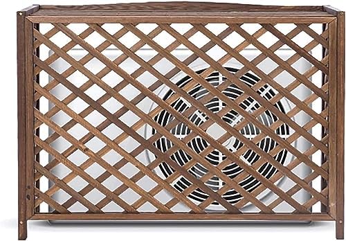 Wooden Air Conditioner Cover Flower Stand Wooden Outdoor Air Conditioner Rack, Gridair Conditioner Outer Cover Louver for Indoors Plant Storage Rack/Outer Diameter/86X35X75Cm