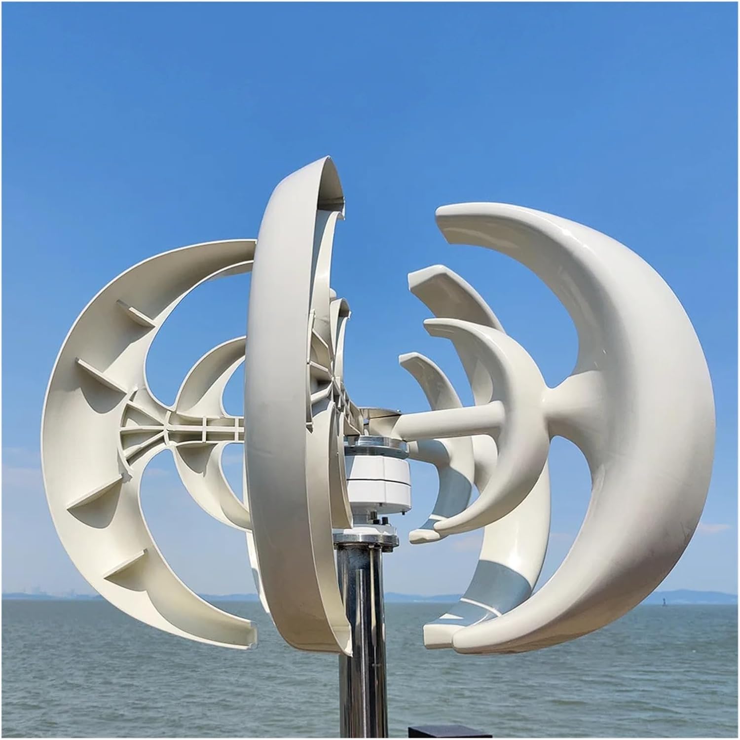 Wind Turbines, 3000W Vertical Wind Turbine with Free Charging Controller Yacht Farm Household Farm(White,48V)