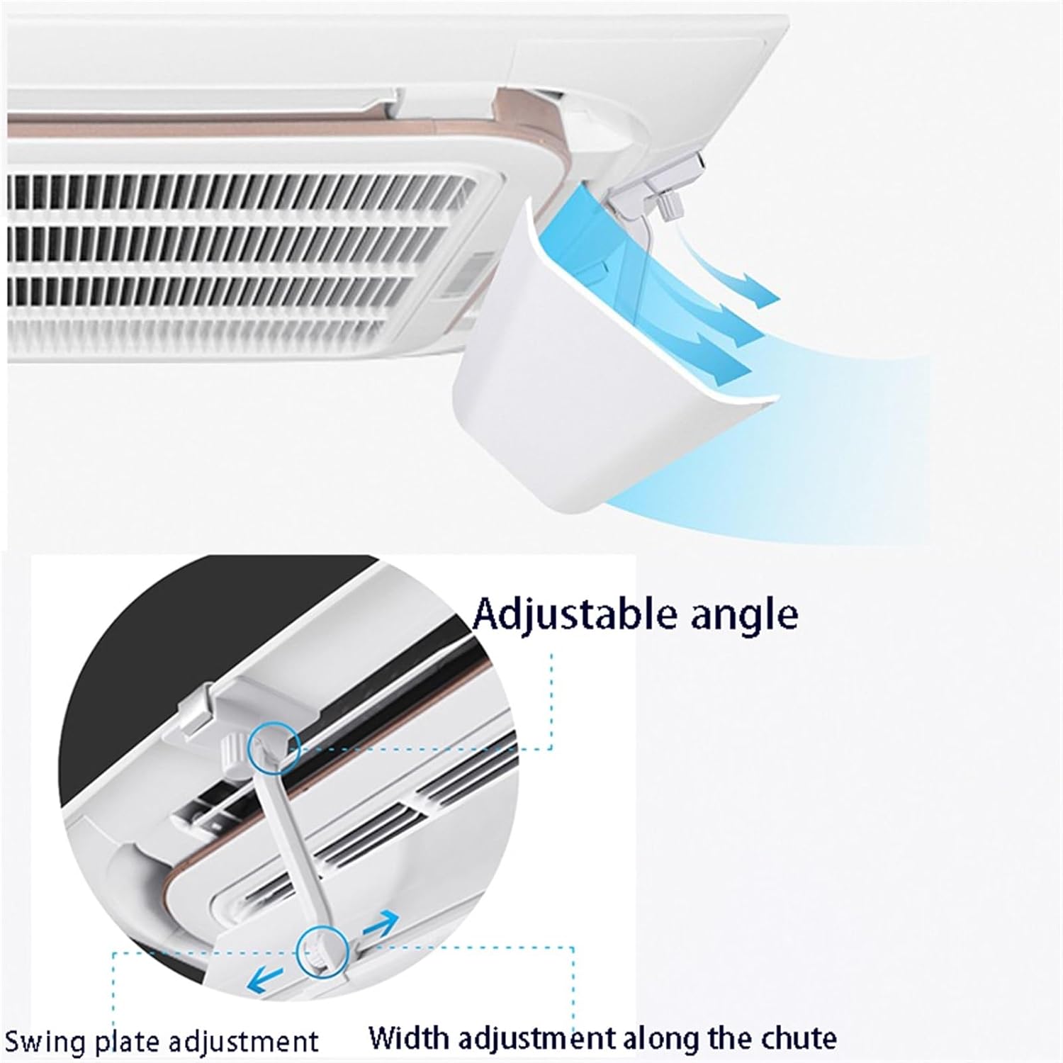Air conditioning deflector Air Conditioner Deflector for Central Air Conditioning System ABS Light and Flexible Guide Wind Prevents Air Blowing Straight
