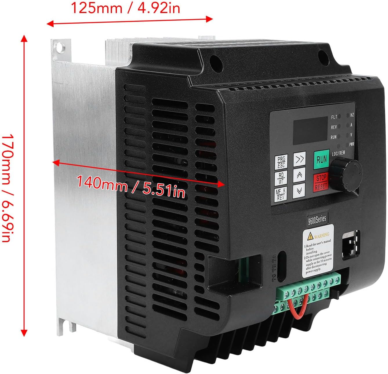 Eujgoov Solar Inverter 4KW 1PH with Variable Frequency Drive Speed Controller for Photovoltaic Pump Single Phase Cooling PC System Control, MPPT Solar Photovoltaic System