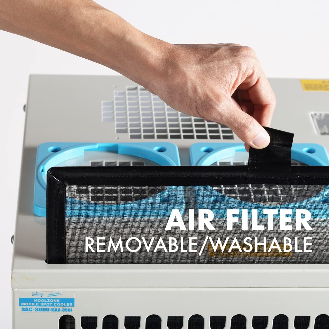 Uninex SAC3000AS Indoor/Outdoor KOOLZONE Mobile Spot Cooler with Twin Duct, Auto-Oscillating, Industrial Grade, 10,236-BTU, R-32 Refrigerant