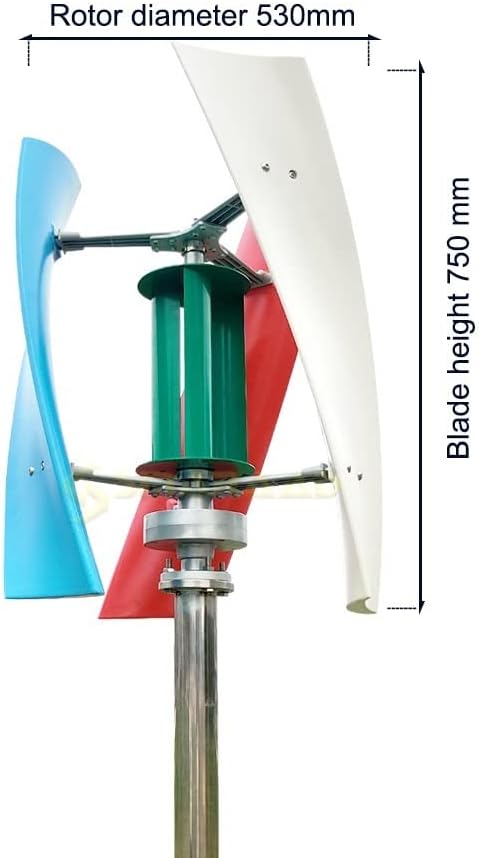 Wind Turbine, 1500W Wind Generator Inner Air Duct Alternative Energy Wind Turbine Power Permanent Maglev 12v 24v with MPPT Controller(MPPT Controller,Multicolor_12V)