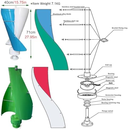 12000W Vertical Wind Turbine Generator Kit for Marine & Home, Magnetic Levitation Design, Efficient Wind Energy Solution, 48V Controller, Perfect for Boats & Off-Grid Power
