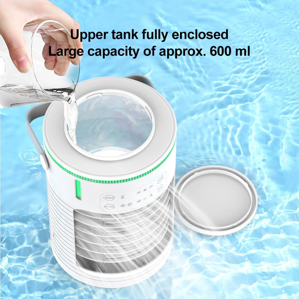 ele ELEOPTION Portable Air Conditioners with 3 Speeds Mini Ac Unit for Bedroom Air Cooler for Room Car Ac for Outdoor Camping Small Desktop Cooling Fan