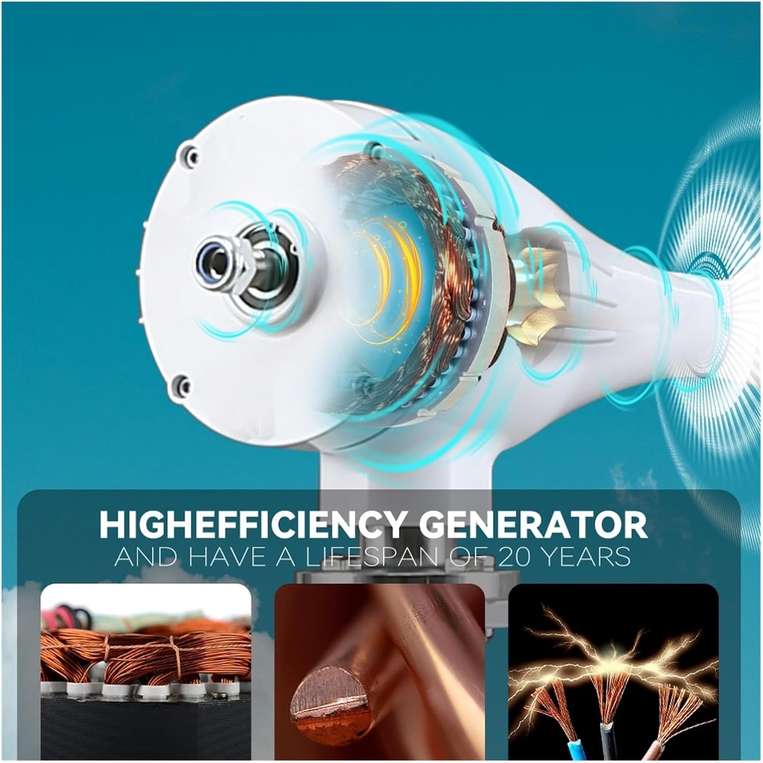 Wind Turbines, 3000w Free Wind Turbine Generators 12v 24v 48v 6 Blades Windmills RV Yacht Farm for Home Use(3kw 6 Blades,48V)