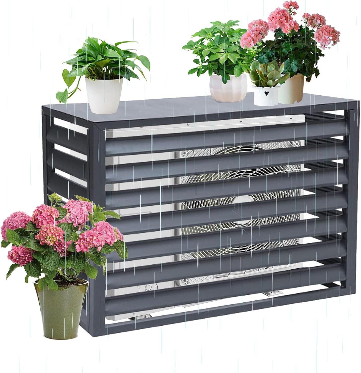 Air Conditioning Cover Aluminum, Covers Air Conditioning for Exterior Unit, Suitable for All Weather, Noise reducing(Gray,110cm)