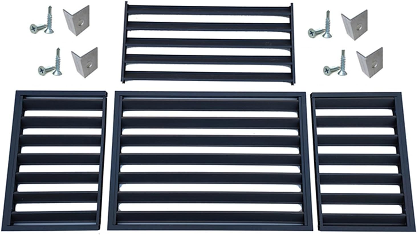 Aluminium Alloy Air Conditioner Rack Louvered Grille Detachable Air Conditioner Cover Outdoor Host Fence Shelves Shelter Decoration Rust-Free Rust (Color : Black, Size : 43.3x31.5x23.6in)