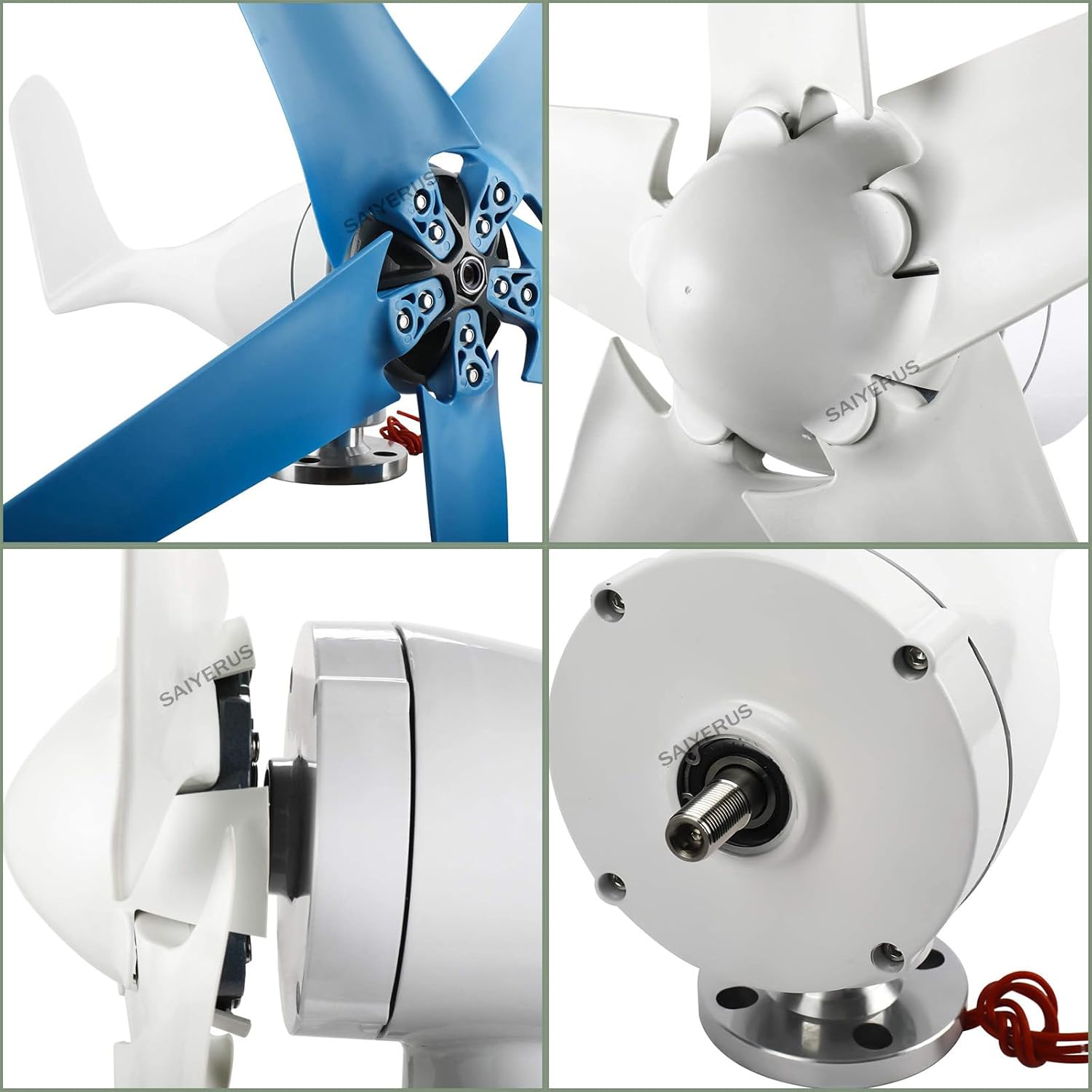 12000W Wind Turbine Generator Kit - 12V/24V/48V DC, 5-Blade Auto Windward Adjustment, 3 Phase AC Permanent Magnet with Controller, Efficient Renewable Energy Solution