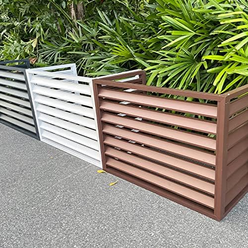 Aluminum external air conditioner cover, air conditioner decorative cover, Noise Reduction, Dustproof and waterproof, Outdoor System Protection, Suitable for Outdoor Protection ( Color : Brown , Size