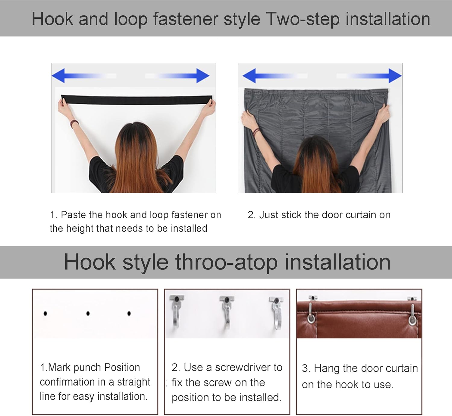 Door Curtains,PU Leather Thermal Insulated Door Curtain,Curtain for Door Window,Temporary Door for Hallway,Thermal Insulated Door Curtain,for Air Conditioner Room,Heater Room, Living Room