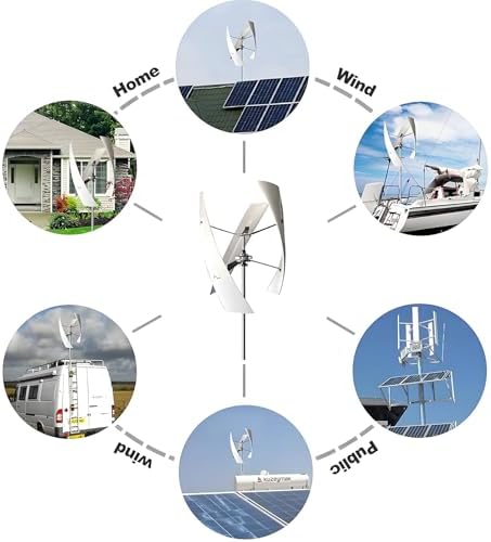 12000W Wind Turbine Generator Kit, 12V/24V/48V Vertical Wind Power System with MPPT Controller for Home, RV, Marine - Eco-Friendly Renewable Energy Solution