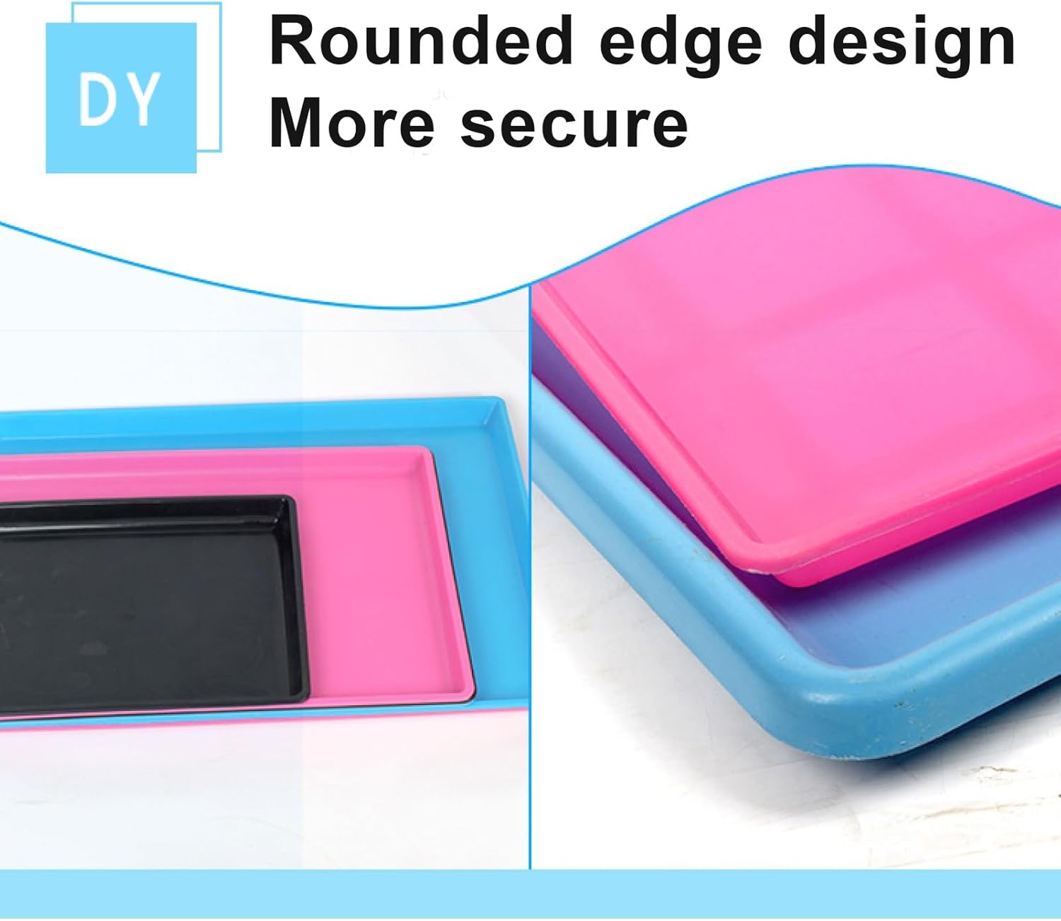 3 Large Plastic Trays Oil Drip Pan for Under Car Non-Slip Bottom Plastic Pan Refrigerator Tray Washing Machine Drip Pan(Pink,74.5x59.5x3.7cm)