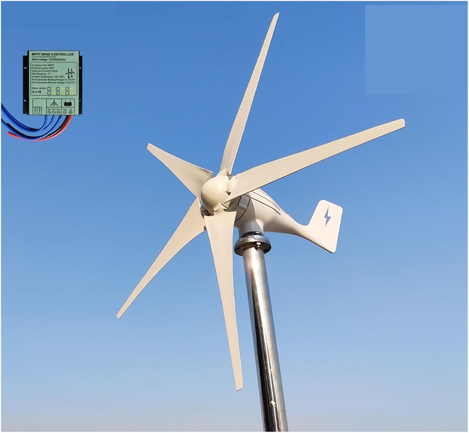 Wind Turbine Real Power 3000W Horizontal Turbine Charging Controller for Household Farms Industrial Energy(MPPT Controller,12V_3000W)