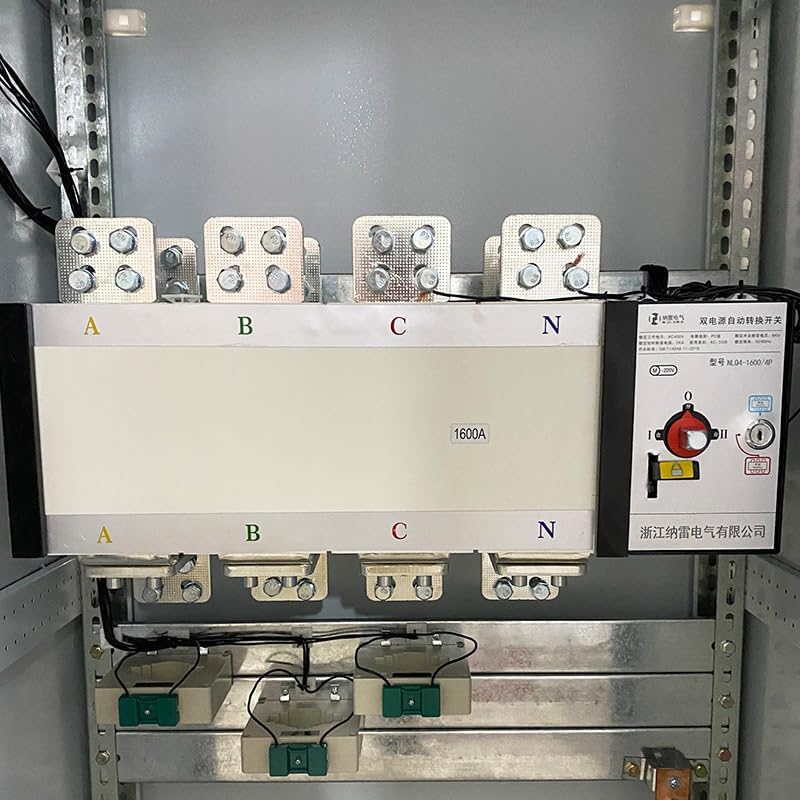 Double Power Automatic Transfer Switch NLQ4-1600A4P Dual Power Automatic Transfer Switch self-Starting Generator Two-Input one-Output fire Protection Type(NLQ4-1600A/4P)