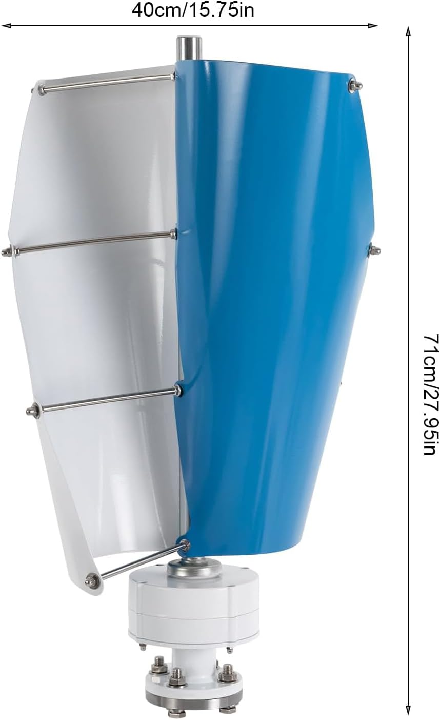 12V 24V 48V No Noise Spiral Wind Power Generator,3000W Vertical Axis Wind Turbine Kit,Controller 2 Blade for Wind and Solar Power Generator