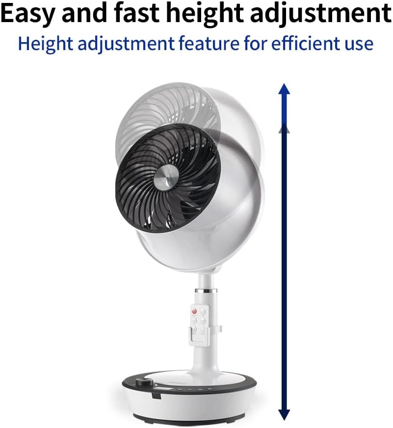 Soleus Air DC Motor Circulator Fan, 12 Speed Cooling Floor Fan, Adhustable Height, Oscillating, Outdoor Indoor Camping Travel