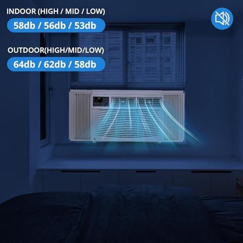 8,000 BTU Window Air Conditioner,AC Window Unit Cool up to 350 Sq. Ft w/Wifi Controls & 4 IN 1 Cooling, Dry, Fan,and Auto Mode, Low Noise,Perfect for Small Bedroom, Living Room, Home,Office